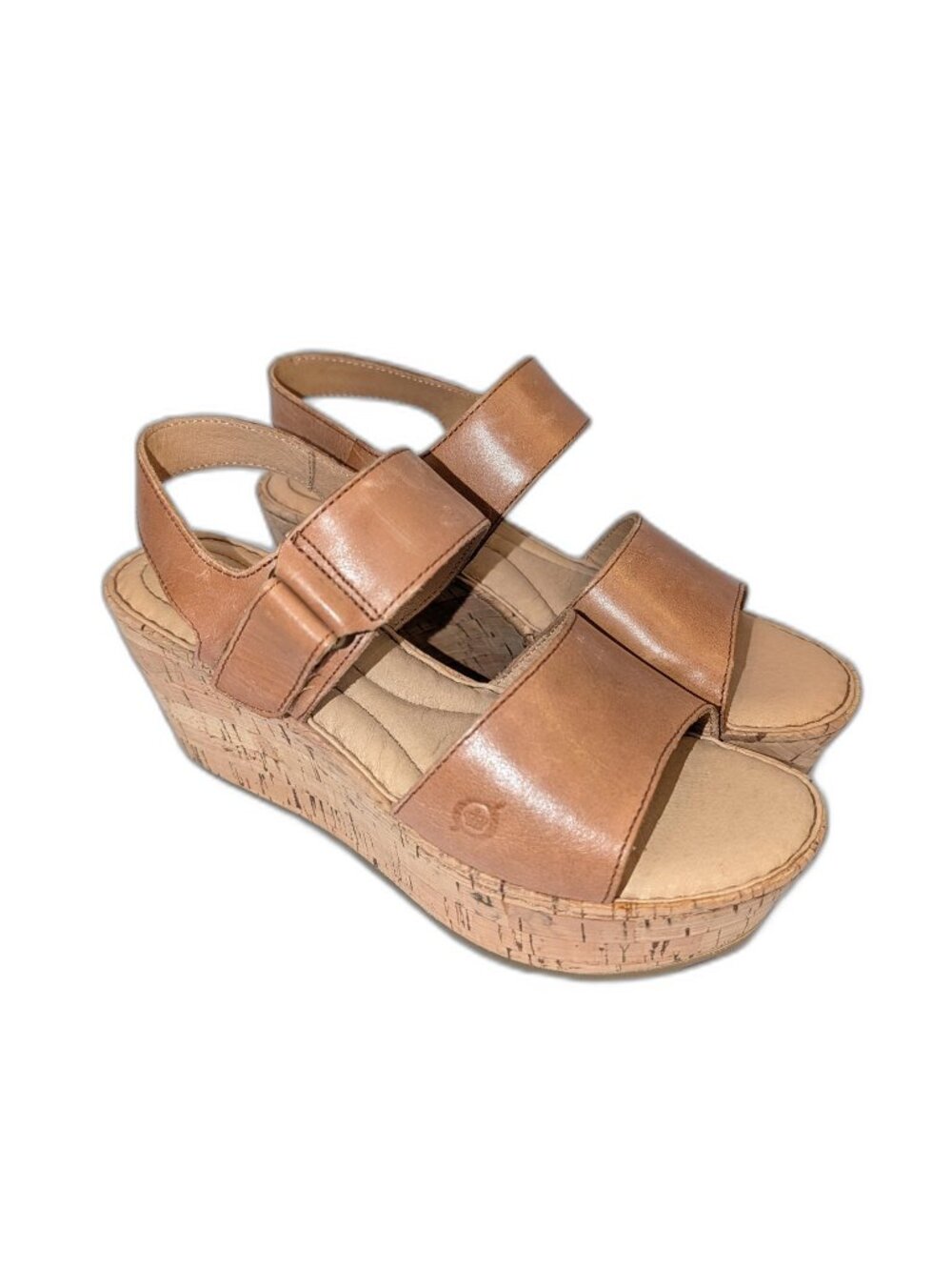 NWOT Born | Mae Brown Cognac Wedge Sandal | Size 8M
